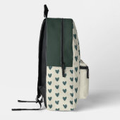 Waterverf Mama Uil & Owlet Blauwgroen Hart Patroon Bedrukte Rugzak (Links)