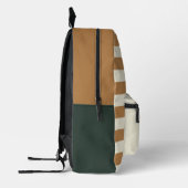 Waterverf Mama Uil & Owlet Bruin Streeppatroon Bedrukte Rugzak (Links)