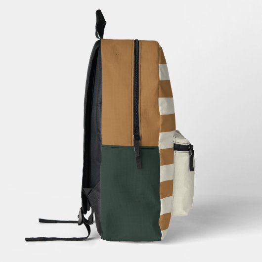 Waterverf Mama Uil & Owlet Bruin Streeppatroon Bedrukte Rugzak (Links)