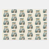 Waterverf Mama Uil & Owlet Earth Kleuren Inpakpapier Vel (Voorkant)