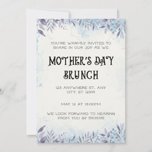 Waterverf, mama's liefde in bloei, moederdag brunc kaart (Voorkant)