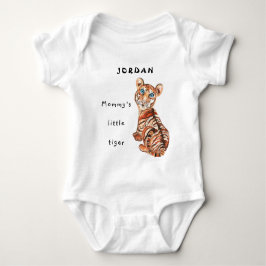 Waterverf mama's schattige kleine tijgerblauwe oge romper