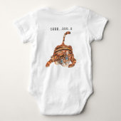 Waterverf mama's schattige kleine tijgerblauwe oge romper (Achterkant)