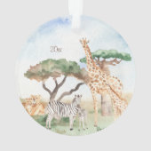 Waterverf mammie en Baby Afrikaanse kerstmis Ornament (achterkant)