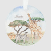 Waterverf mammie en Baby Afrikaanse kerstmis Ornament (voorkant)