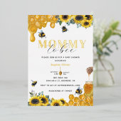 Waterverf mammie om Baby shower Gold te worden Folie Uitnodiging (Staand Voorkant)