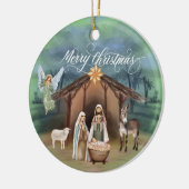 Waterverf Manager kerstmonogram Keramisch Ornament (Links)