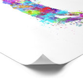 Waterverf mand basketbalspeler meisje sms poster (Hoek)