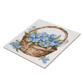 Waterverf mand met blauwe vergeet-me-niet bloemen tegeltje (Zijkant)