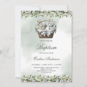 Waterverf mand met doopsel levert witte lelie kaart (Voorkant)