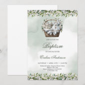 Waterverf mand met doopsel levert witte lelie kaart (Voorkant / Achterkant)