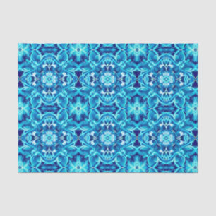 Waterverf Mandala Bloem in tinten van Indigo Blauw Tissuepapier