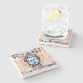 Waterverf Mandala Buddha Care Quote Stone Onderzet Stenen Onderzetter (Zijkant)