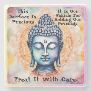 Waterverf Mandala Buddha Care Quote Stone Onderzet Stenen Onderzetter