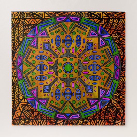 Waterverf Mandala Glazen in lood Legpuzzel (Verticaal)