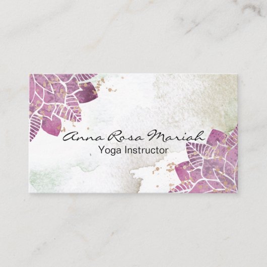 *~* Waterverf Mandala Glitter Healing Yoga Reiki Visitekaartje (Voorkant)