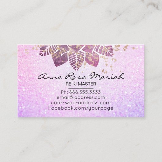 *~* Waterverf Mandala Glitter Healing Yoga Reiki Visitekaartje (Achterkant)