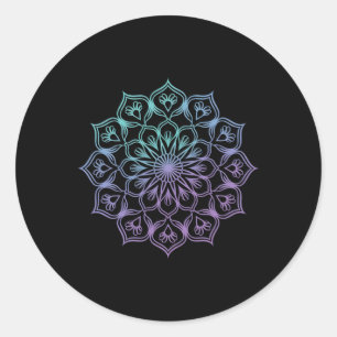 Waterverf Mandala Heilige Fractale Geometrie Kunst Ronde Sticker