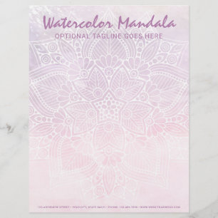 Waterverf Mandala Holistic Healing & Spiritueel Briefhoofd Sjabloon