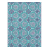 Waterverf Mandala in Blauwgroen en Paarse kleuren Tafelkleed (Voorkant)