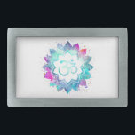 *~* Waterverf Mandala Lotus OM AUM-symbool Gesp<br><div class="desc">* Een OM AUM-symbool Lotus Waterverf Mandala op een witte rechthoekige achtergrondgordel. De mandalakleuren zijn turquoise, purples blues en pinks* Hier voor jullie is een opvallend mooi new age met een metafysisch gespierd, oogstend design dat meditatie en kalme denkbeelden kan inspireren. Het kan een perfect cadeau zijn voor vrienden en...</div>