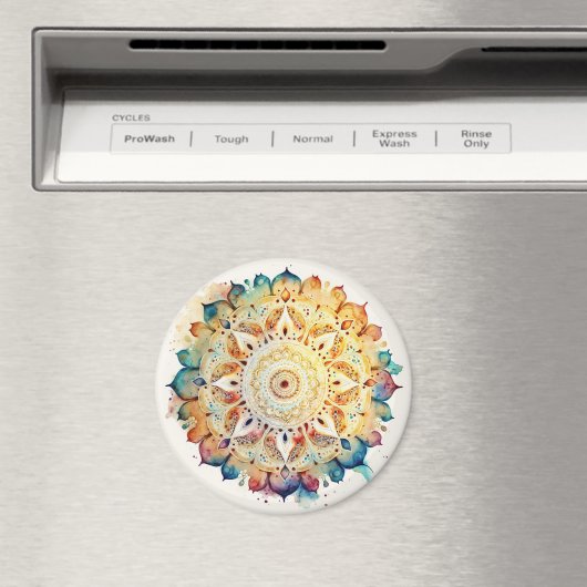 Waterverf Mandala Magneet (Insitu (Vaatwasser))