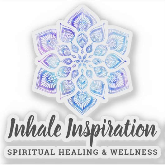 Waterverf Mandala Metafysisch Spirituele Logo Sticker (Voorkant)