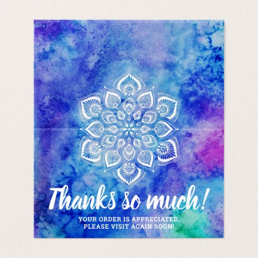 Waterverf Mandala Metaphysical Hartelijk dank Kaart (Buitenkant ongevouwen)