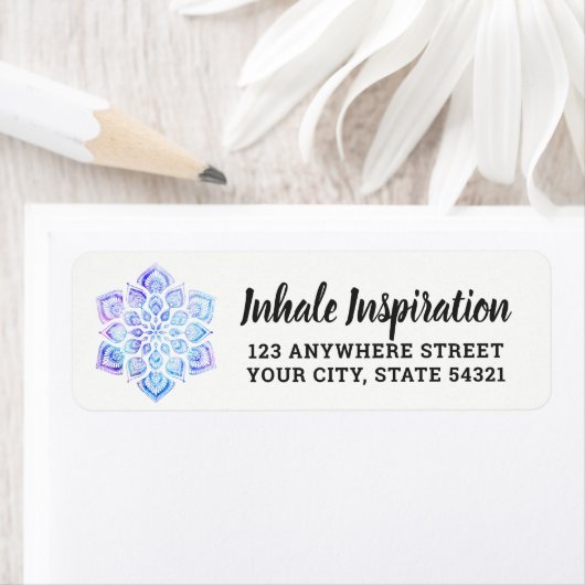 Waterverf Mandala Metaphysical Return Address Etiket (Insitu)