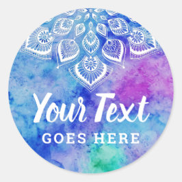 Waterverf Mandala Metaphysical Spiritueel Yoga Ronde Sticker