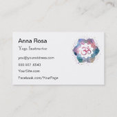 *~* Waterverf Mandala OM Aum Lotus Yoga Docent Visitekaartje (Achterkant)