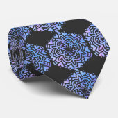 Waterverf Mandala Paarse en Blauw Stropdas (Opgerold)