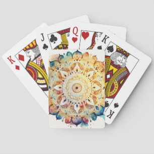 Waterverf Mandala Pokerkaarten