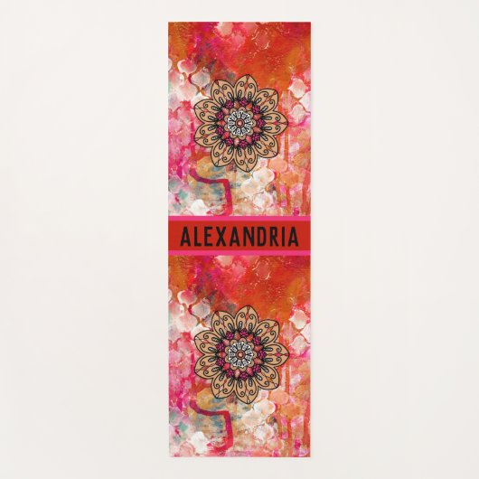 Waterverf Mandala Yogamat (Voorkant)