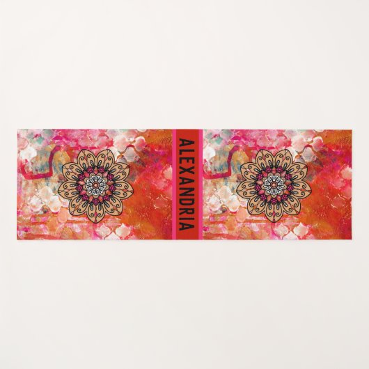 Waterverf Mandala Yogamat (Voorkant (horizontaal))