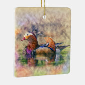 Waterverf Mandarin Ducks Feng Shui Symbol Keramisch Ornament (Rechts)