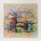 Waterverf Mandarin Ducks Feng Shui Symbol Legpuzzel (Verticaal)