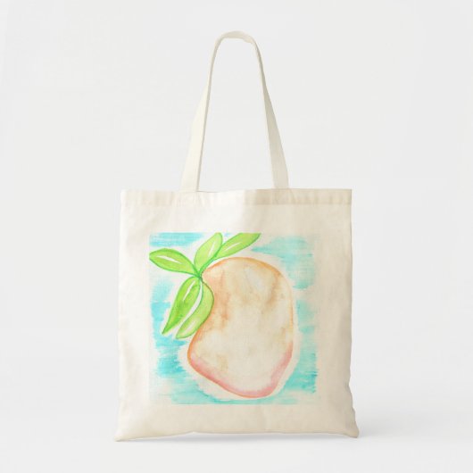 Waterverf Mango Hand Painted Tropical Kitchen Tote Bag (Voorkant)