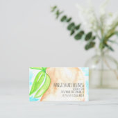 Waterverf Mango Handgeschilderde Smoothie Shakes Visitekaartje (Staand voorkant)
