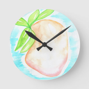 Waterverf Mango Handgeschilderde Tropische Keuken Ronde Klok