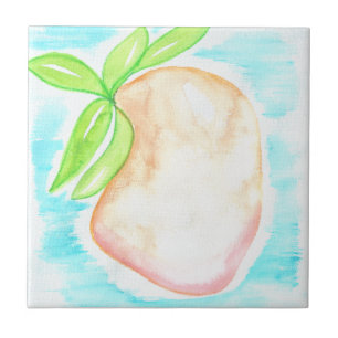 Waterverf Mango Handgeschilderde Tropische Keuken  Tegeltje