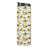 Waterverf mango met groene bladeren (2) thermosbeker (Geroteerd rechts)