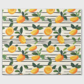 Waterverf mango met groene bladeren cadeaupapier (Vlak)