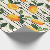 Waterverf mango met groene bladeren cadeaupapier (Hoek)