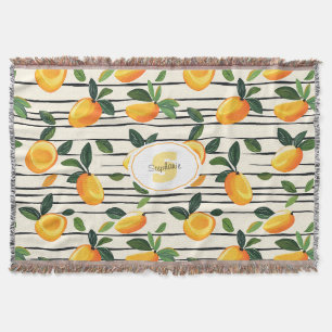 Waterverf mango met groene bladeren deken