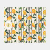 Waterverf mango met groene bladeren fleece deken (Voorkant (Horizontaal))