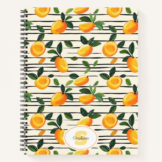 Waterverf mango met groene bladeren notitieboek (Voorkant)
