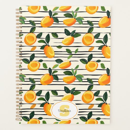 Waterverf mango met groene bladeren planner (Voorkant)