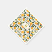 Waterverf mango met groene bladeren servet (Hoek)