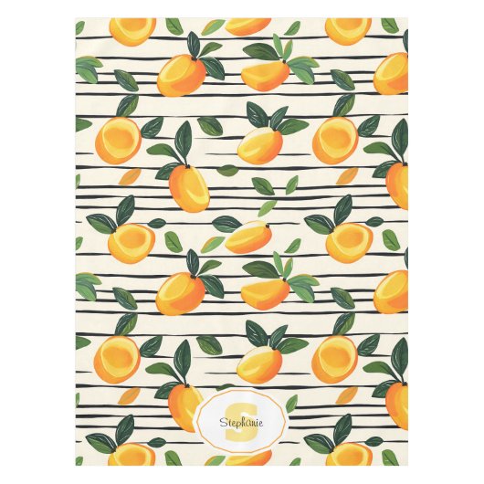 Waterverf mango met groene bladeren tafelkleed (Voorkant)